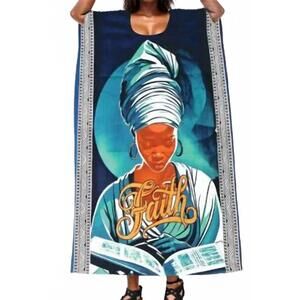 NEW KARA CHIC maxi kaftan dress in blue face
